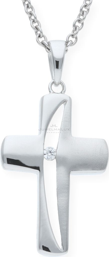 Kettenanhänger Silber 925 Zirkonia Kreuz JL10-02-0535 JuwelmaLux