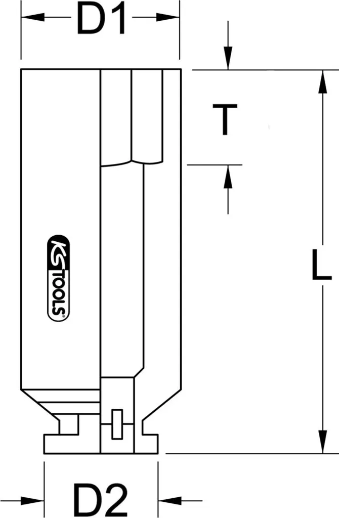 Bussola Impact KS Tools 515.1114-E 1/2" Hex 14mm Lunga Professional - 4