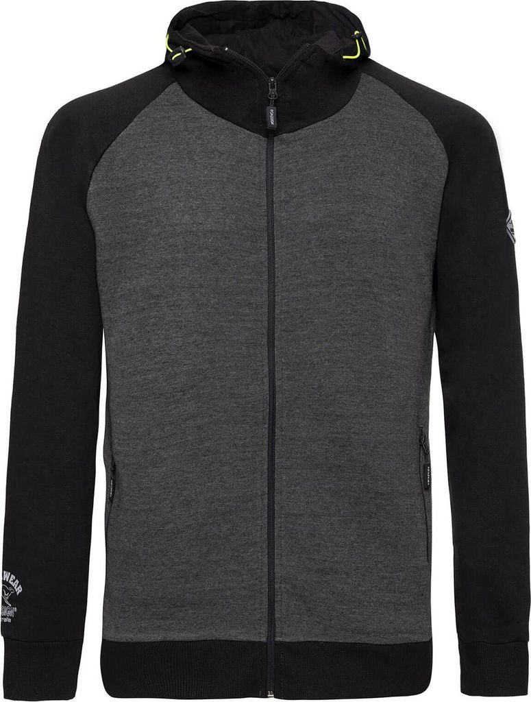 Roadsign australia Herren Sweatjacke Arbeitsjacke mit Kapuze - Kapuzenjacke mit auffälligem Druck in Dunkelgrau-Schwarz Größe XL