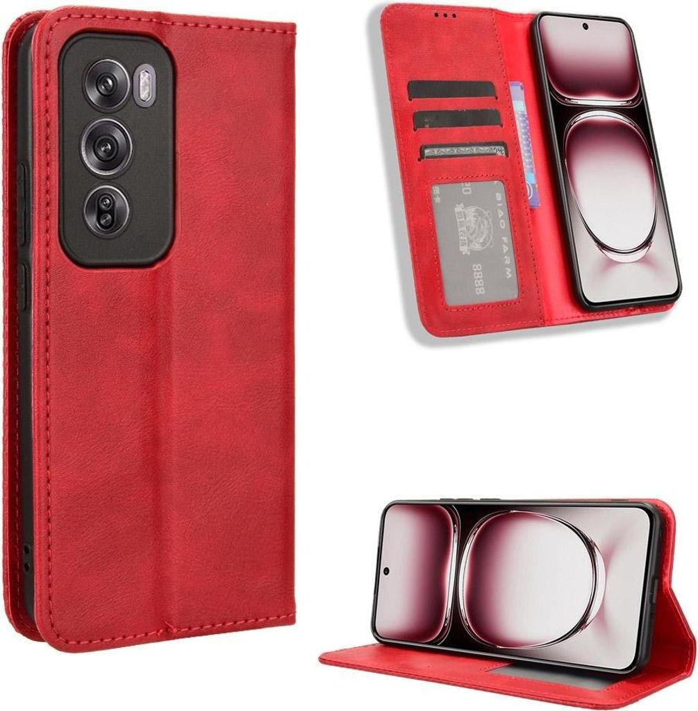 Mobigear Sensation OPPO Reno 12 Pro Hülle Klapphülle Geldbörse - Rot