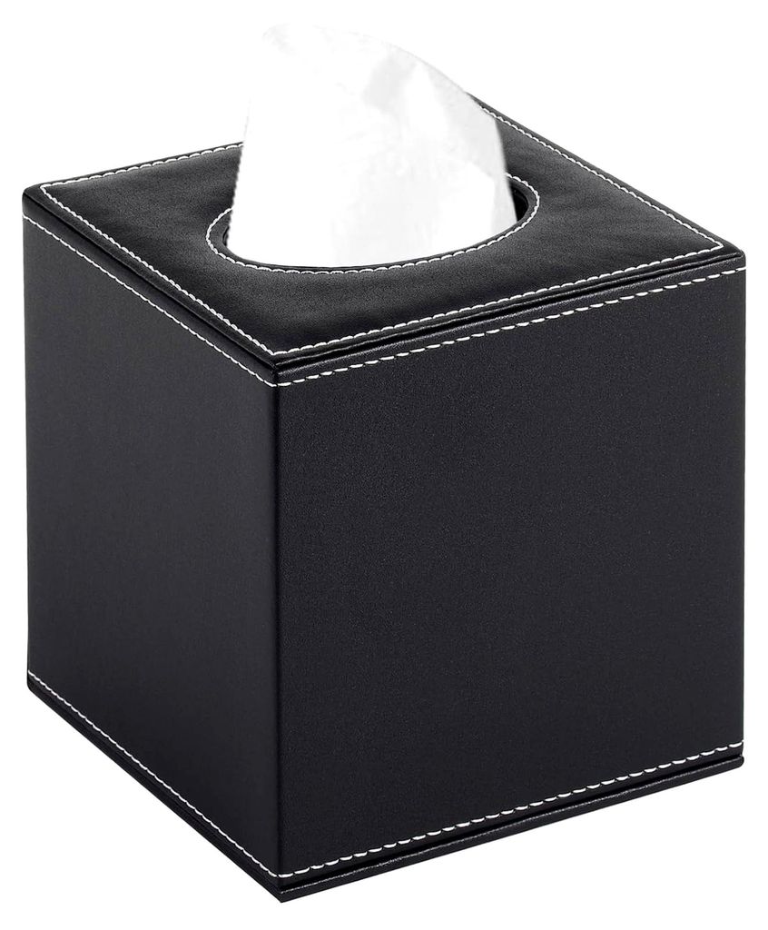 Kosmetiktücherbox aus Kunstleder mit Magnetdeckel, quadratische Taschentuchbox für Esszimmer, Badezimmer, Schlafzimmer, Büro, Couchtisch und Aut...