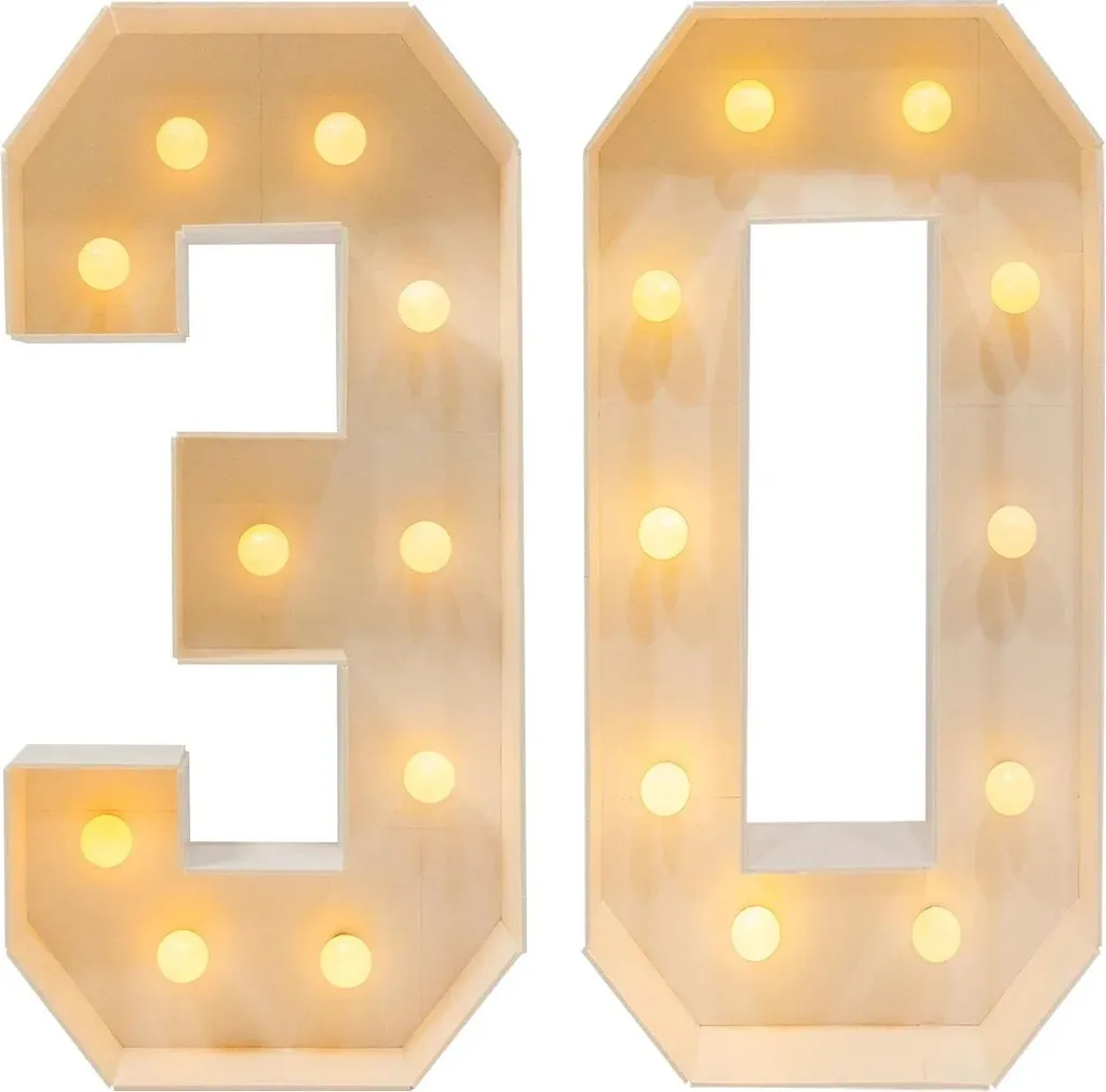 Numero 3 Luminoso LED 3D Bianco | Decorazione Design Matrimoni e Bar