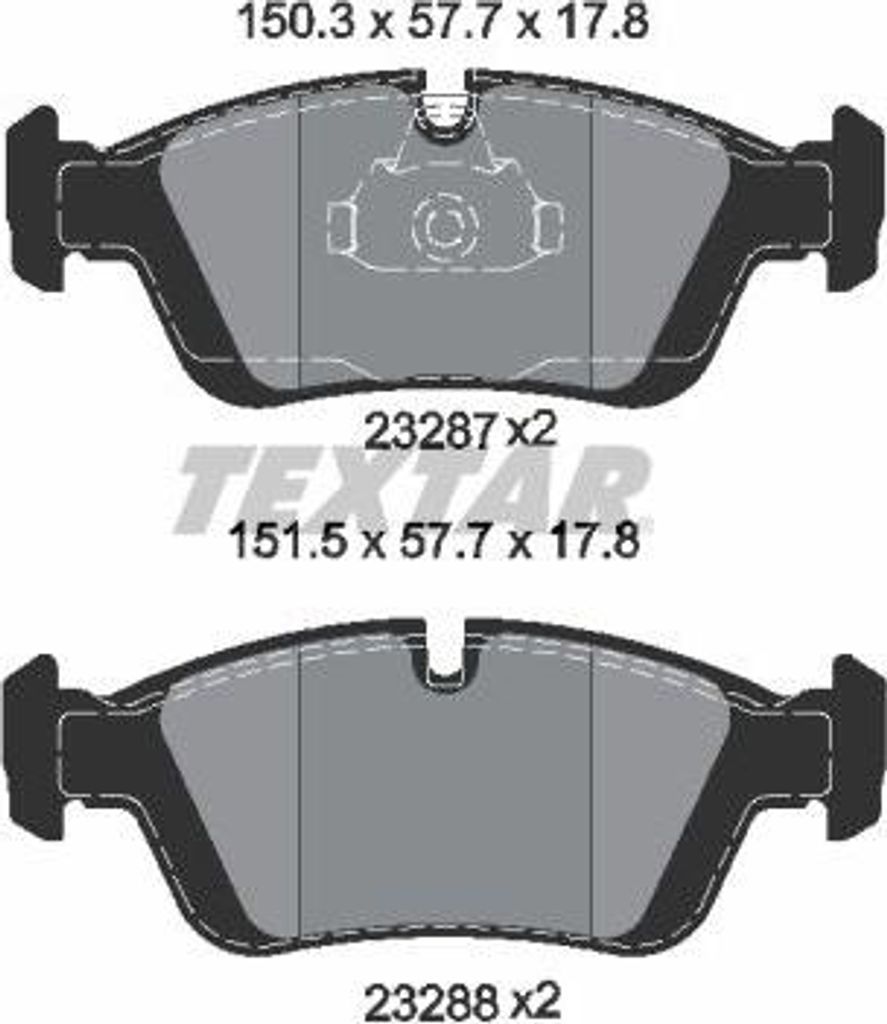 TEXTAR 2328702 Bremsbelagsatz, Scheibenbremse OE 1160356 kompatibel mit Z4er E85, Z3er E36, 3er E46, 3er E36