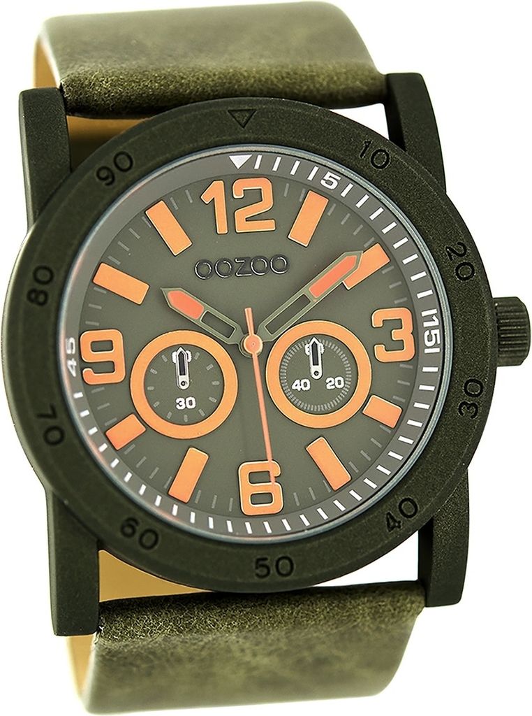 Oozoo Leder Herren Uhr matt Armbanduhr grün Luxus Oozoo Timepieces D2UOC8307A