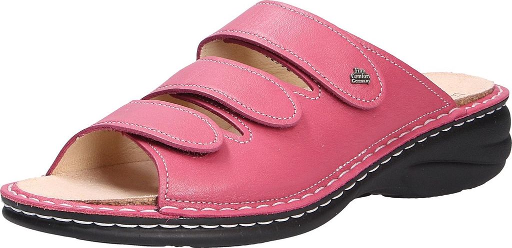 Finn Comfort Hellas Damenpantolette, Leder, Azalea, Bequem - Damenschuhe Pantolette / Zehentrenner, Mehrfarbig, leder (nube)