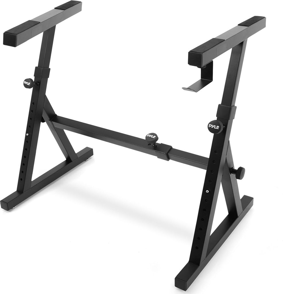 Pyle Keyboard Ständer, E Piano Ständer in Z-Form – Höhenverstellbar und klappbar für Digital Piano und Keyboards mit 54–88 Tasten