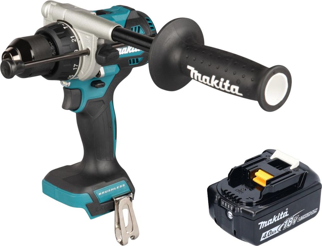 Makita DHP 492 M1 Akku Schlagbohrschrauber 18 V 141 Nm Brushless + 1x Akku 4,0 Ah - ohne Ladegerät