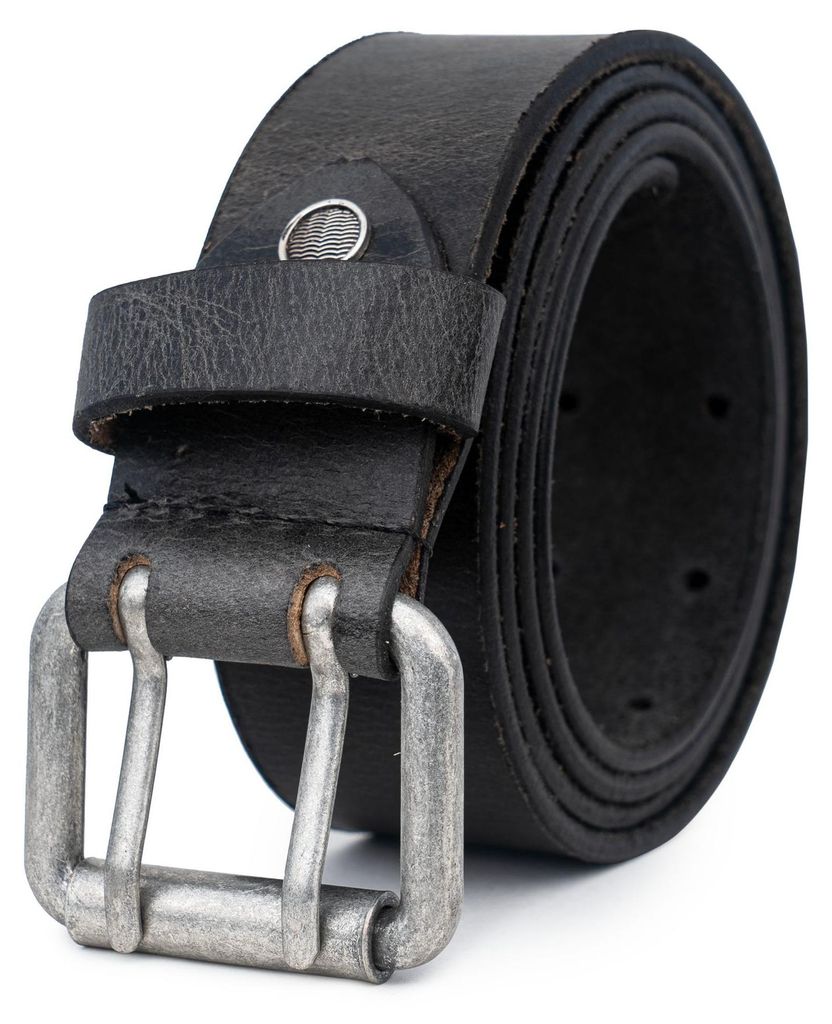 Echt Leder Gürtel Herren Damen Ledergürtel Schwarz 4cm für Anzug, Jeans Kürzbar