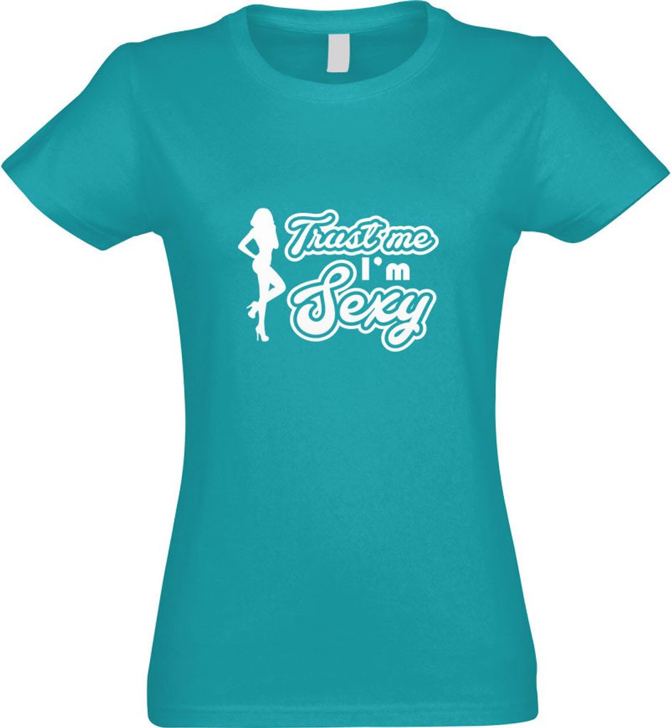 Kiwistar - T-Shirt tailliert - Damen - türkis - Trust me, im y Gogo Girl - mit Motiv Bedruckt - Funshirt Design - Sport - Freizeit - Damen - S
