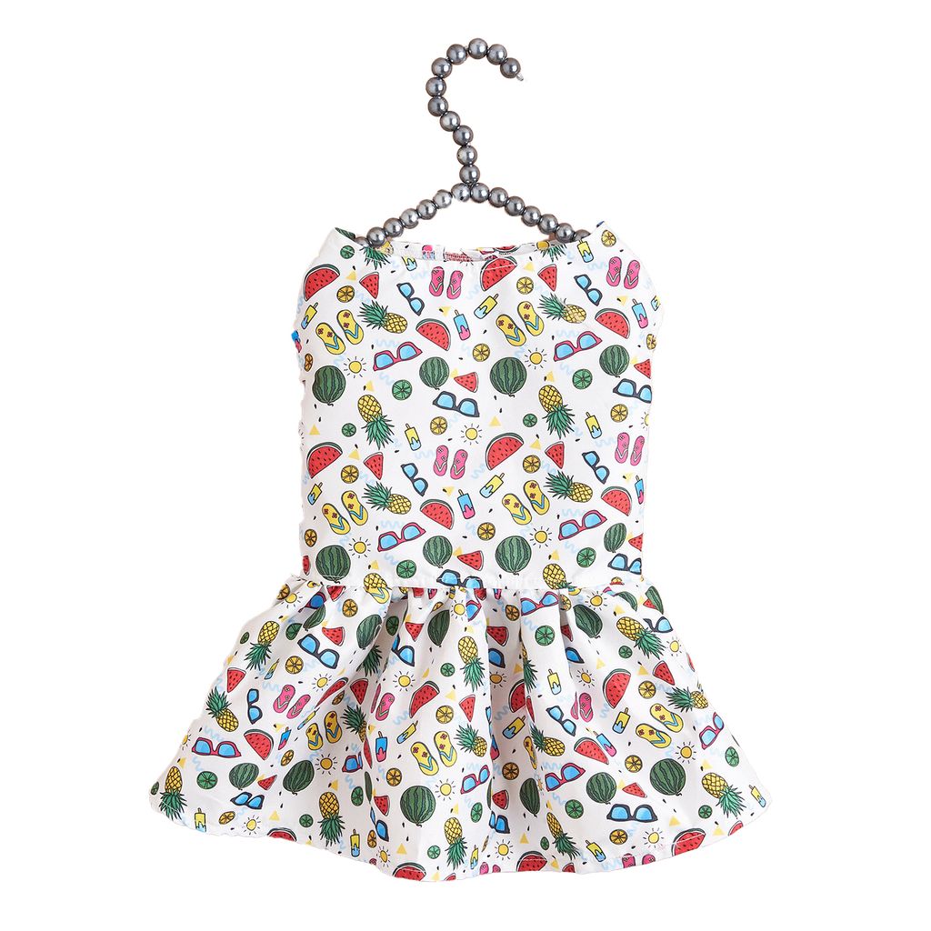 Haustierkleidung, bedruckt, leicht zu tragen, dünn, atmungsaktiv, schöne Foto-Requisite, Polyester, Hundekleid im Prinzessinnenstil, Frühlingszu...