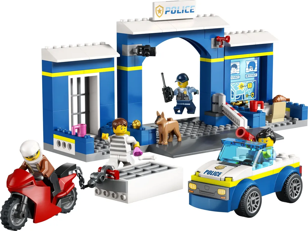 LEGO 60370 Poste de Police : Kit 172 pièces avec Figurines et Moto 4+
