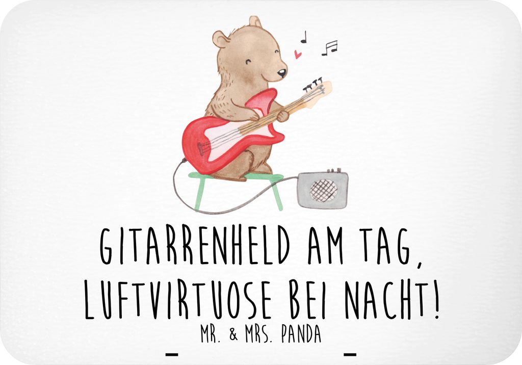Mr. & Mrs. Panda magnet Gitarrenheld - Weiß - Geschenk, Liebe, Musik, Notizhalter, Freiheit, memomagnet, Lernen, Kühlschrankmagnet, Instrument, L...