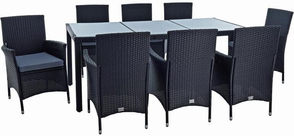 Polyrattan Sitzgruppe Gartenmöbel Set für 8 Personen Rattan Produktbild 