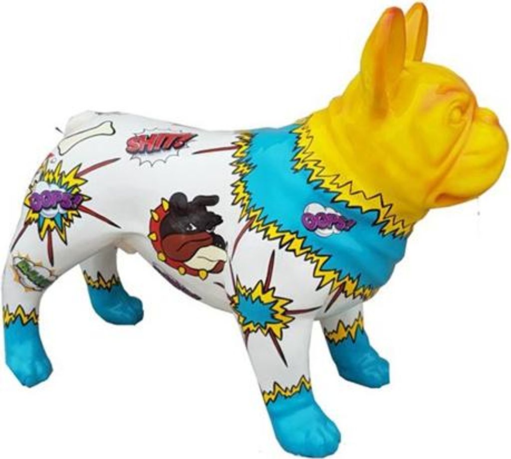 Design Dekoration Figur Hund Kunststoff Garten Skulptur Statuen 75x100cm Deko