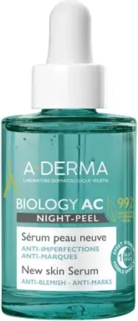 A-Derma Biology AC Night-Peel Sérum Peeling de Nuit Anti-Imperfections 30ml