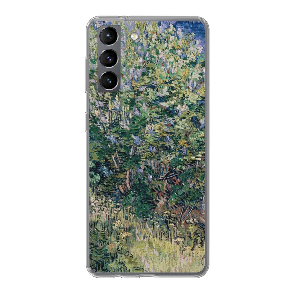 MuchoWow Handyhülle Schutzhülle Hülle für Samsung Galaxy S21 Fliederbusch - Vincent van Gogh Silikon Softcase Handy Hülle - Softcase