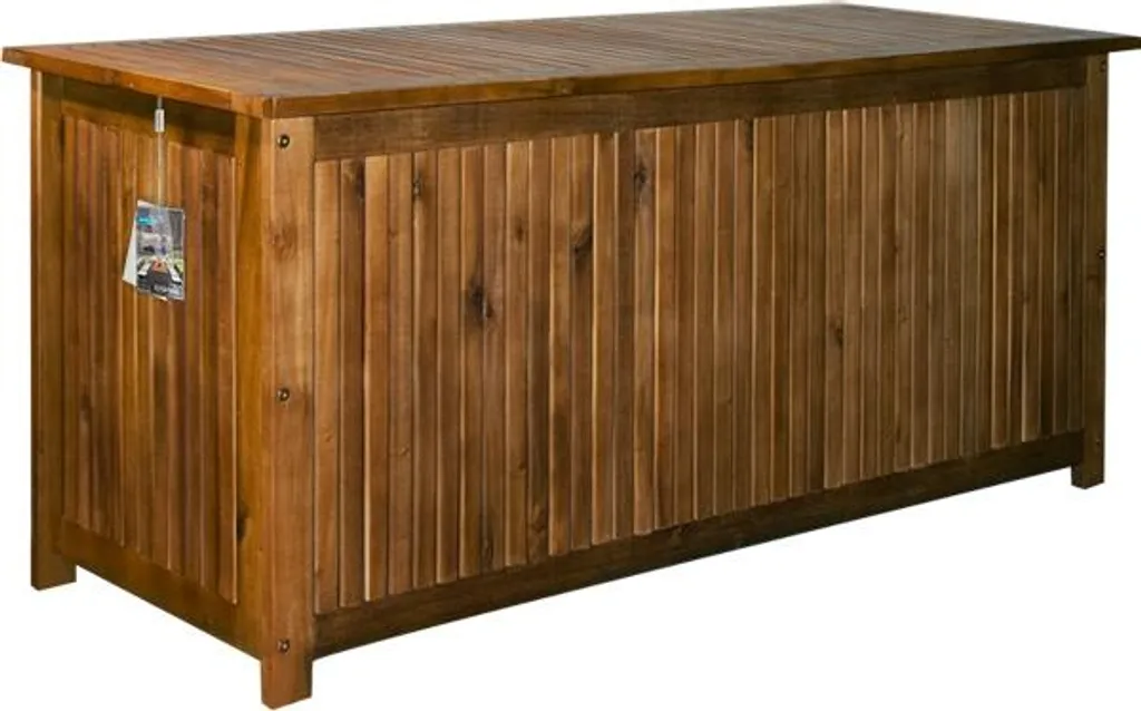 CASARIA Coffre de Jardin 205 L en Bois d’Acacia avec Couvercle Renforcé