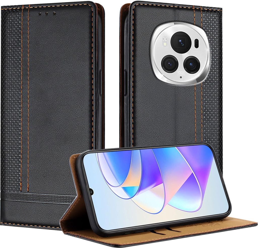 Handyhülle für Honor Magic6 Pro Leder Flip Klappbare Produktbild 