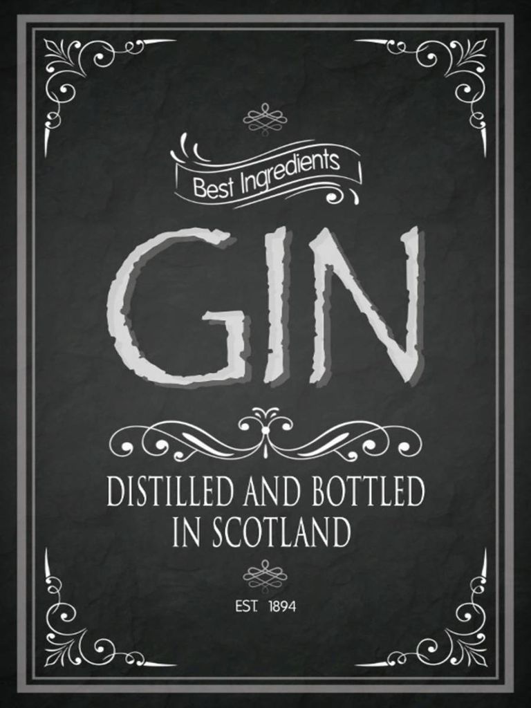 vianmo Holzschild 40x30 cm Alkohol Gin best ingredients scotland