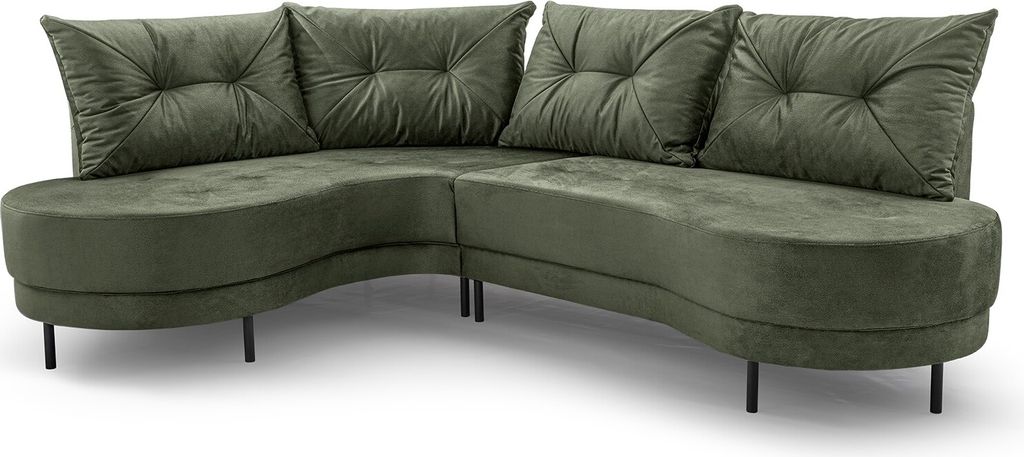 BETTSO Ecksofa Eckcouch L Form LUXOR 287 cm Flaschengrün Grün Links