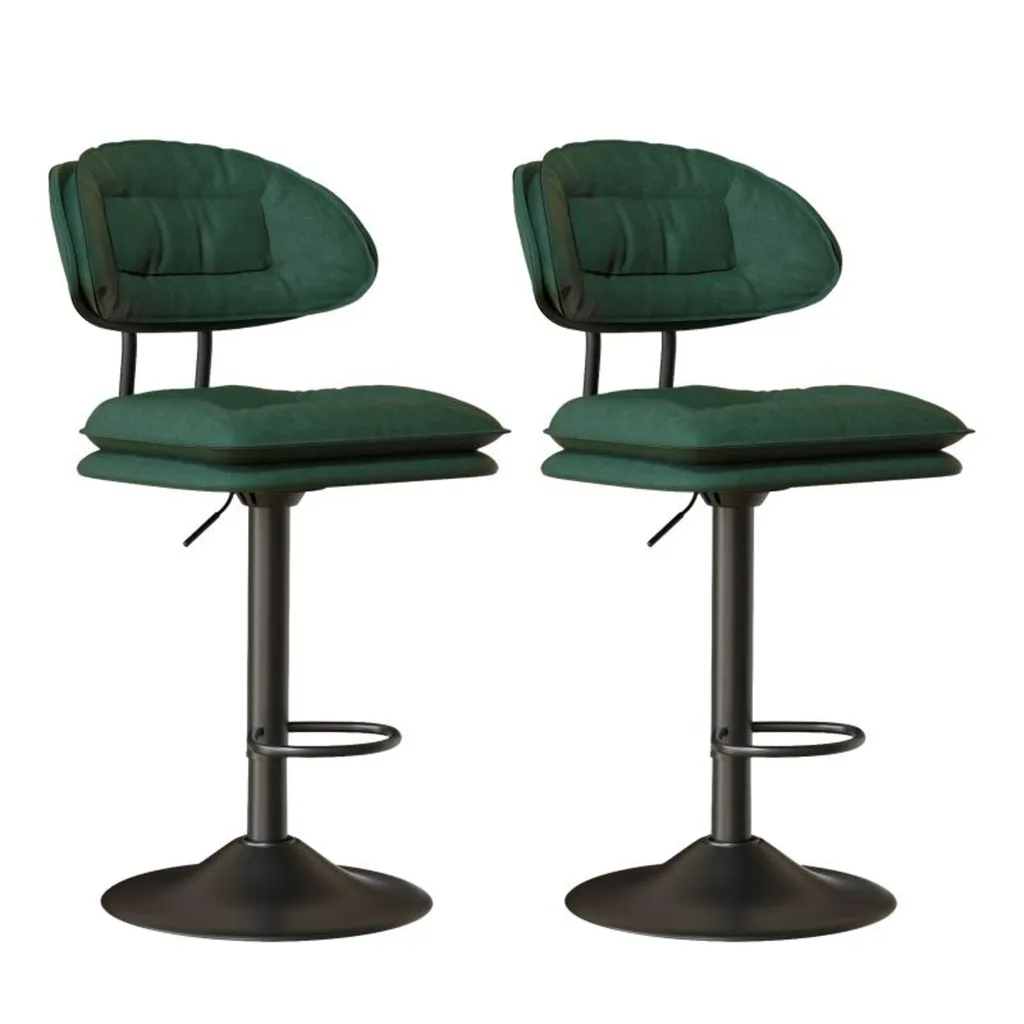 Tabouret de Bar Ergonomique Réglable Vert à Double Couche Confortable x2 - 6