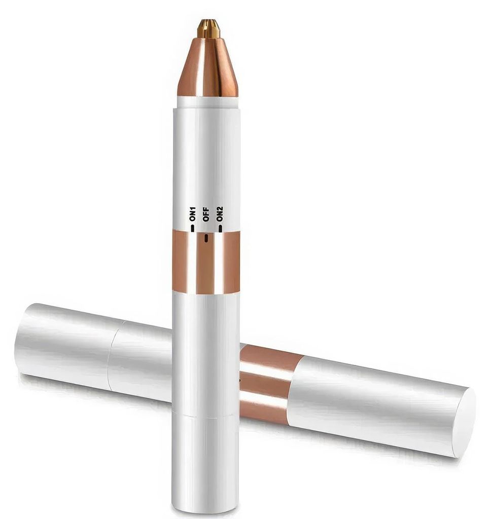 Gesichtshaartrimmer Damen 2-in-1, kabellos Augenbrauen Rasierer, schmerzfrei, kompakt, USB-C wiederaufladbar, für unterwegs & Zuhause