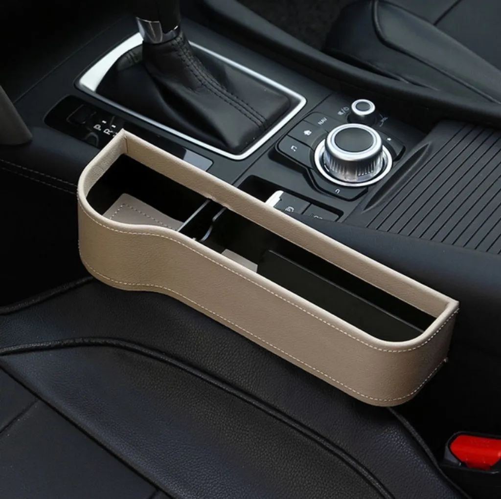 Organizer Sedile Auto Pelle Beige Driver | Contenitore Multifunzione Premium