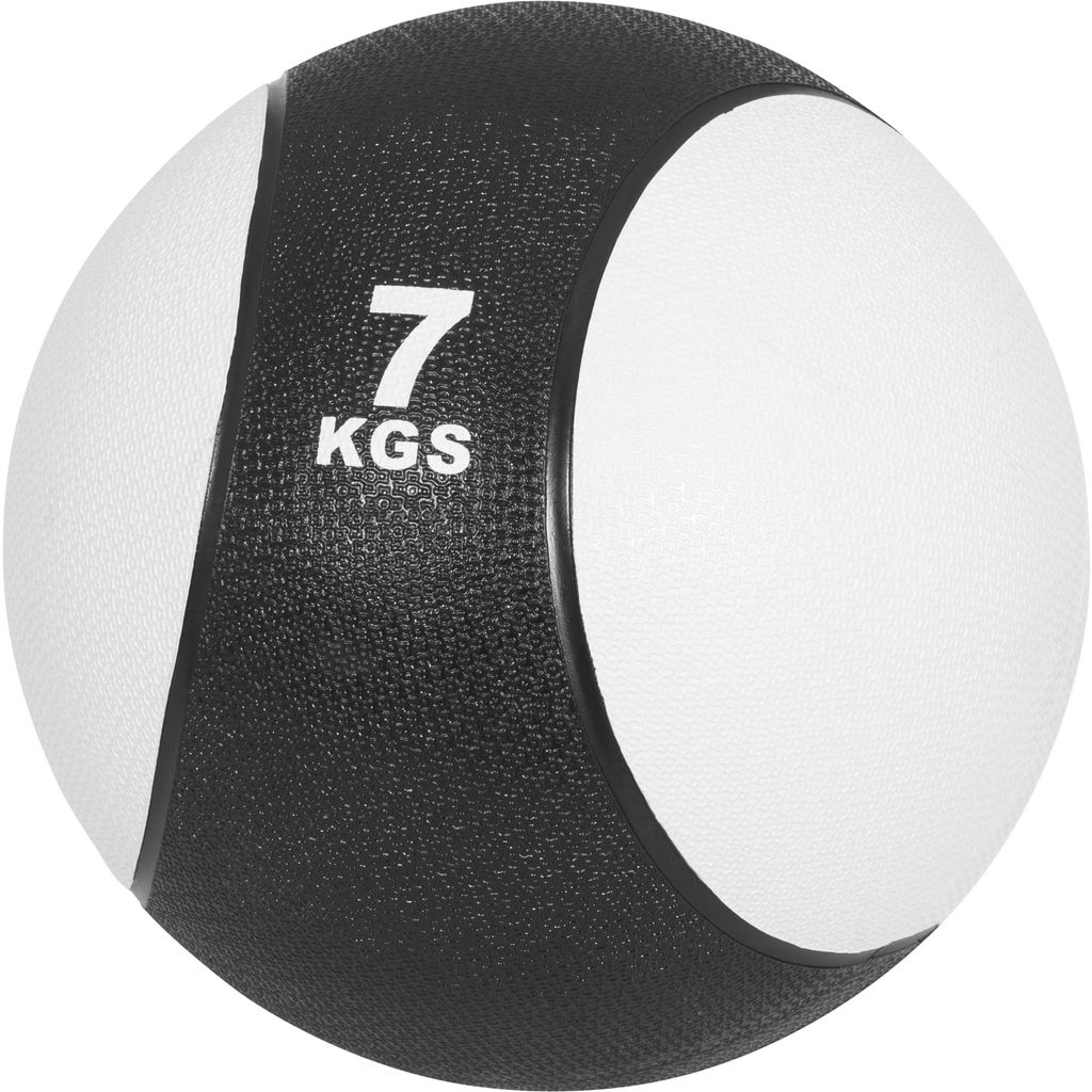 GORILLA SPORTS Medizinball - 7kg Gewichte, mit griffiger Oberfläche, aus Gummi, Weiß - Slam Ball, Gewichtsball, Trainingsball, Slamball