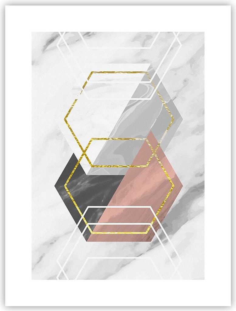 Poster - Poster ohne Rahmen - Zahlen Weiß Golden - 30x40 cm - Wand Bild - Wanddeko - Wandbilder - Kunstposter - Wandposter - Bilder - Kunstdruck -...