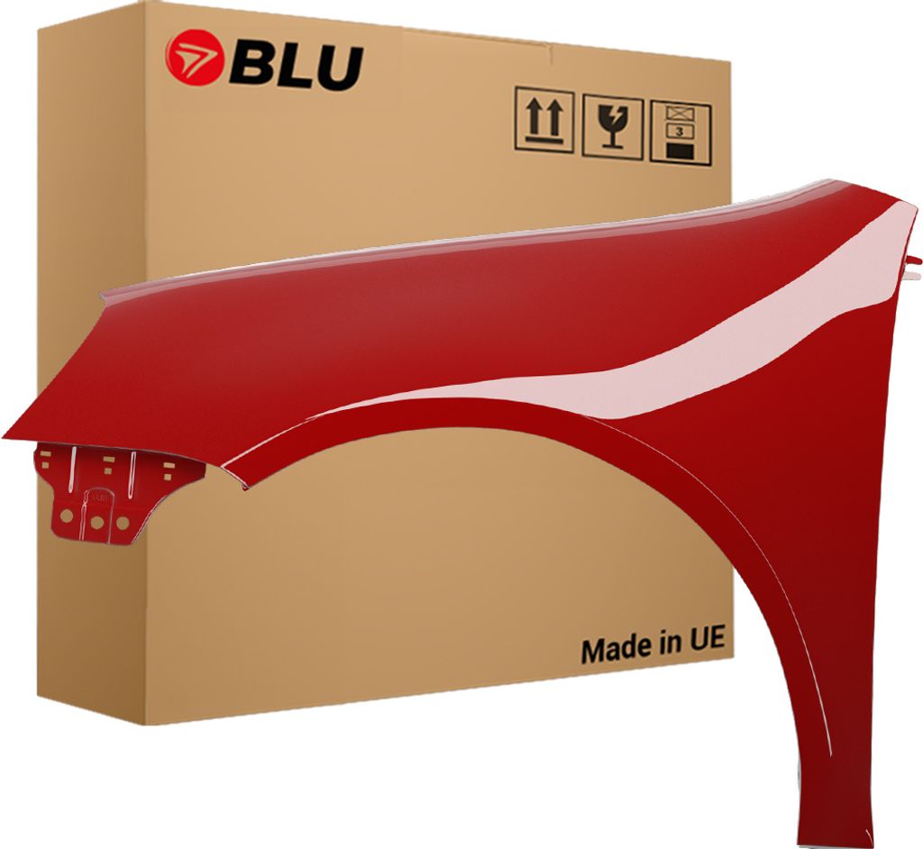 BLU Kotflügel Passend für VW Volkswagen GOLF V 5 SCHRÄGHECK LA3X Links Rot Sunset Rot | 2003-2009 | Vorderseite Vorne | Lackiert | Einbaufertig