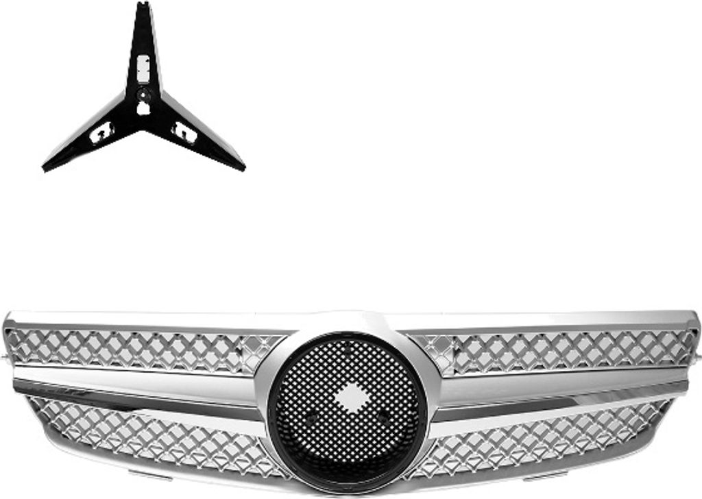 Mercedes CLK W209 C209 Kühlergrill Wabendesign Front Grill Voll Chrom Bj Mopf 05-09
