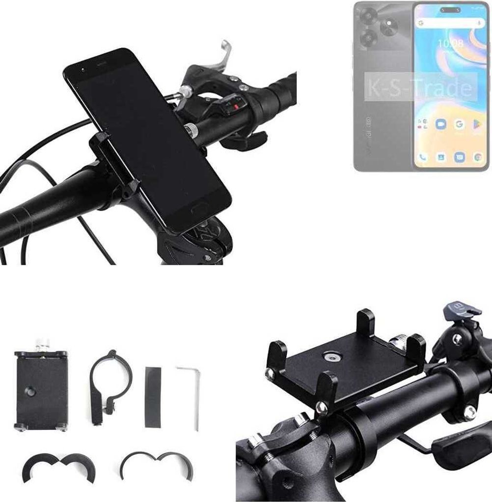 K-S-Trade Handyhalterung für das Fahrrad kompatibel mit UMIDIGI G6 5G Halter Lenkstange Fahrradhalterung Motorrad Bike Mount Befestigung Smartphone