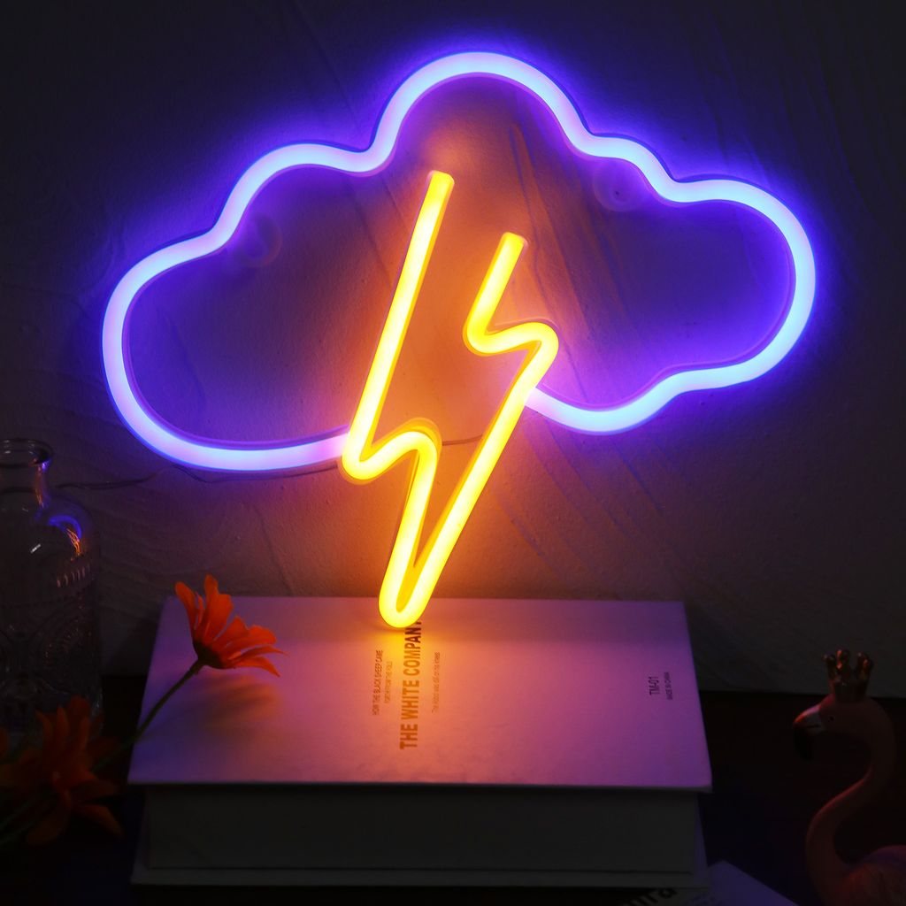 Wolke und Blitz Led Neon Licht Zeichen für Wand USB/Batterie