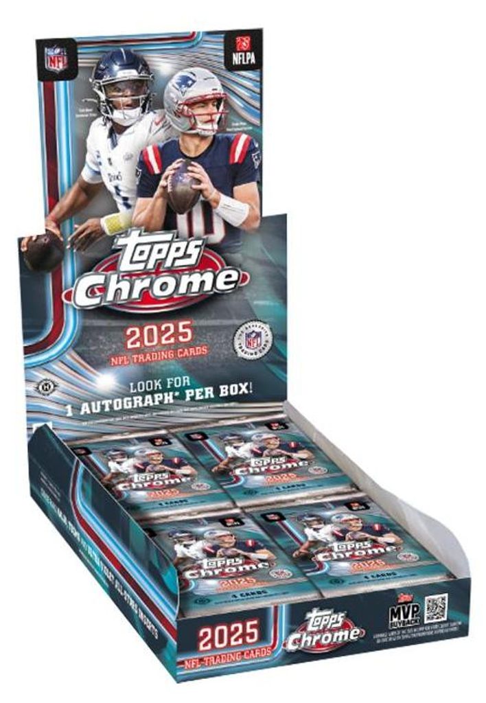 2025 Topps Chrome NFL Football Hobby Box Englisch Produktbild 