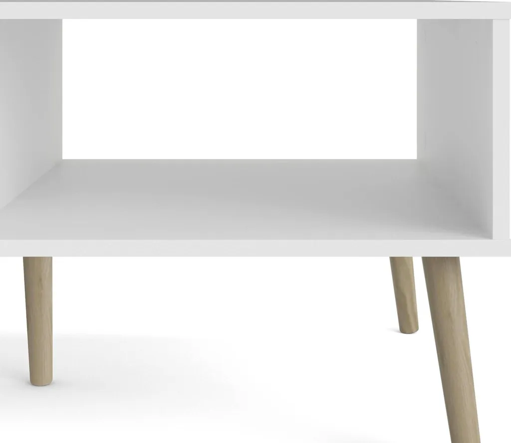 Tavolino da Salotto OSLO Bianco / Rovere | Tavolo TV Salvaspazio - 8