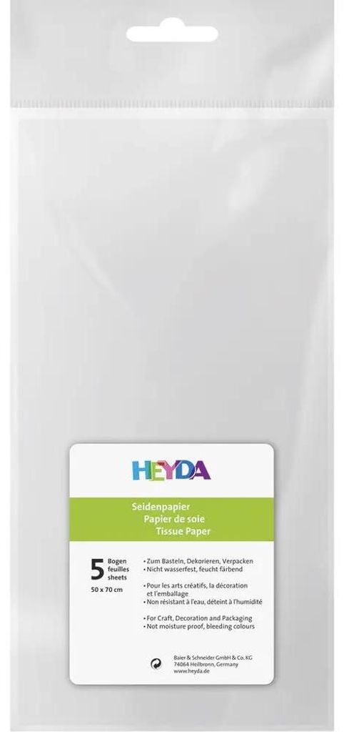 Heyda Seidenpapier | 50×70 cm, 20 g/m#, weißTissue Paper | Produktbild 