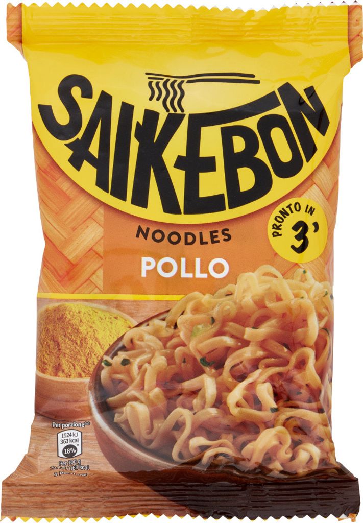 6x Saikebon Pollo Busta Noodles Pollo Nudeln Beutel 79g
