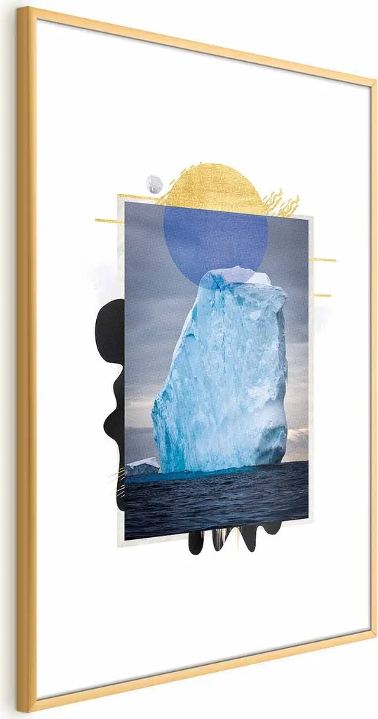 Quadro Iceberg 40x60 Cornice Oro con Passpartout | Design Moderno Casa