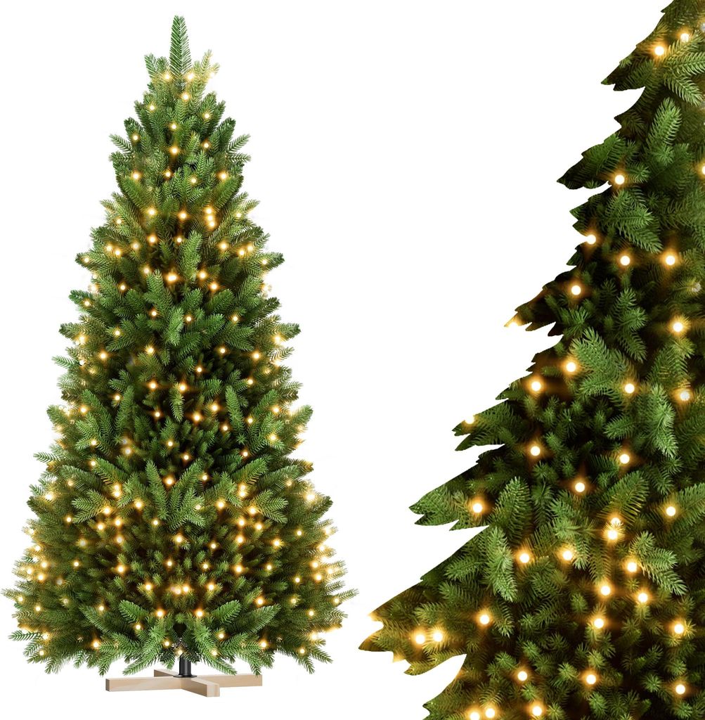JOIEYOU Kunstkerstboom, 180 cm, met groene PVC-punten en Productafbeelding 