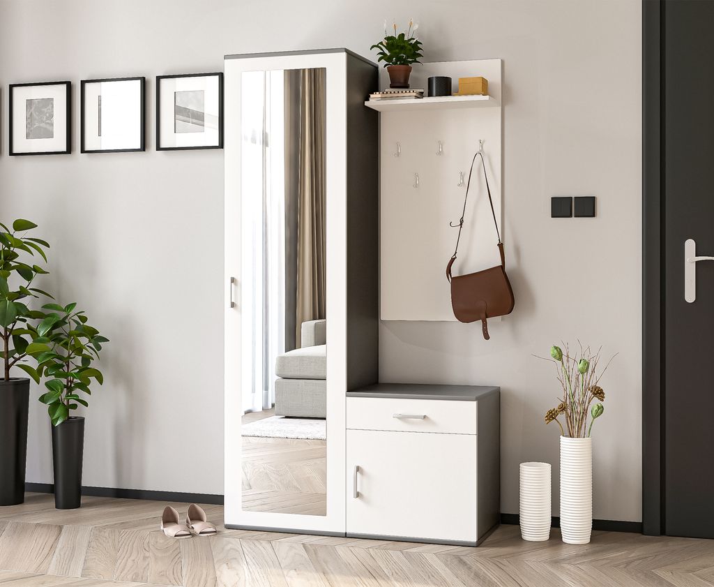 AX LIVING Garderobe mit Spiegel Magnola – 100 cm Breit, Produktbild 