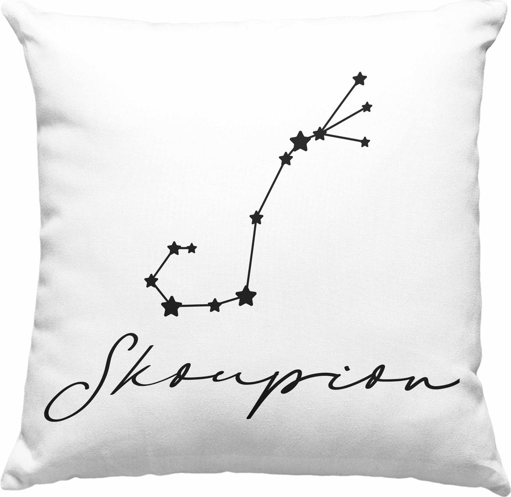 Trendation - Skorpion Sternzeichen Deko-Kissen mit Füllung 40x40 Geschenk Horoskop Tierkreiszeichen (Grün)