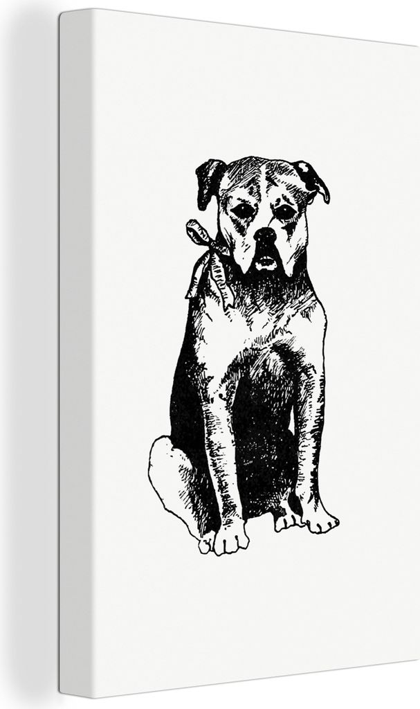 OneMillionCanvasses - Leinwandbilder - 90x140 cm, Jahrgang - Hund - Tiere, Wandbilder Kunstdruck Wanddekoration - Wandschmucke - Schlafzimmer