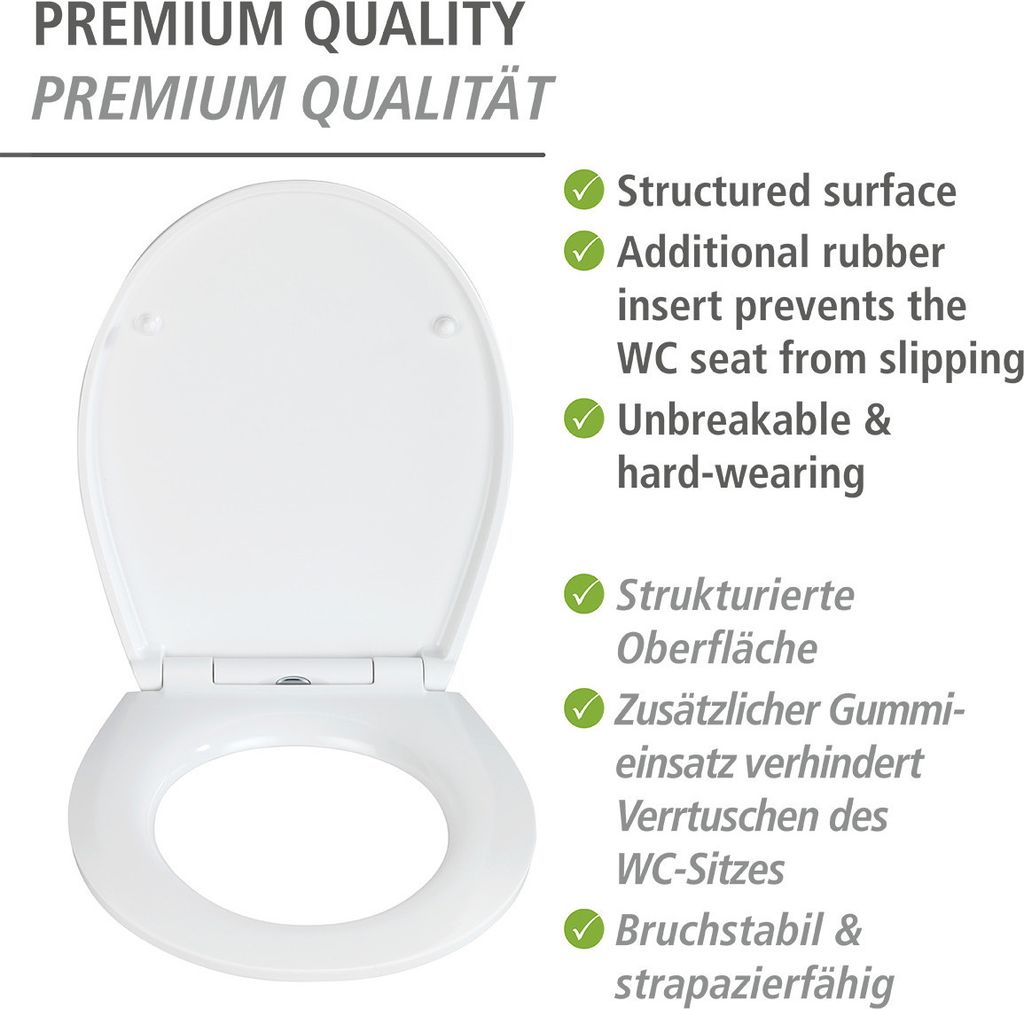 WENKO WC-Sitz mit Absenkautomatik Cuore weiß, grau Produktbild 3