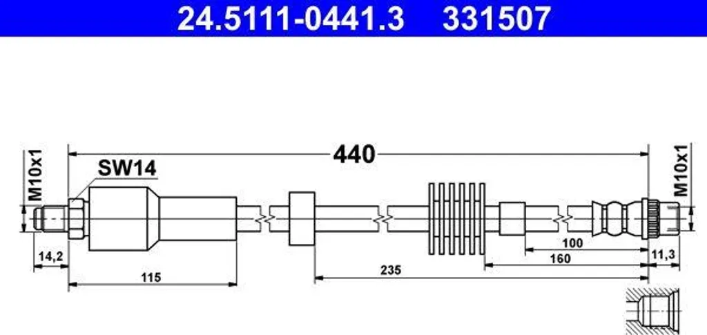 Flexible de frein pour entretien Citroën C4 et DS4 - Remplacement 4806N6