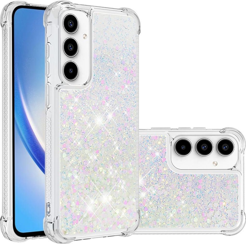 Samsung Galaxy A57 Hülle - Coverup Liquid Glitzer Back Cover - Weiß
