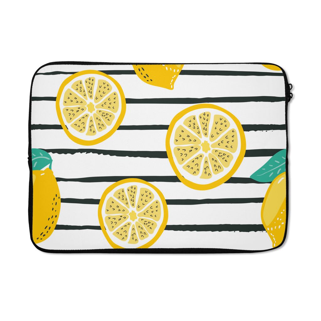 MuchoWow Laptop Hülle 13 Zoll Zitronen - Sommer - Muster Laptoptasche - Laptophülle - Sleeve - Rundumschutz