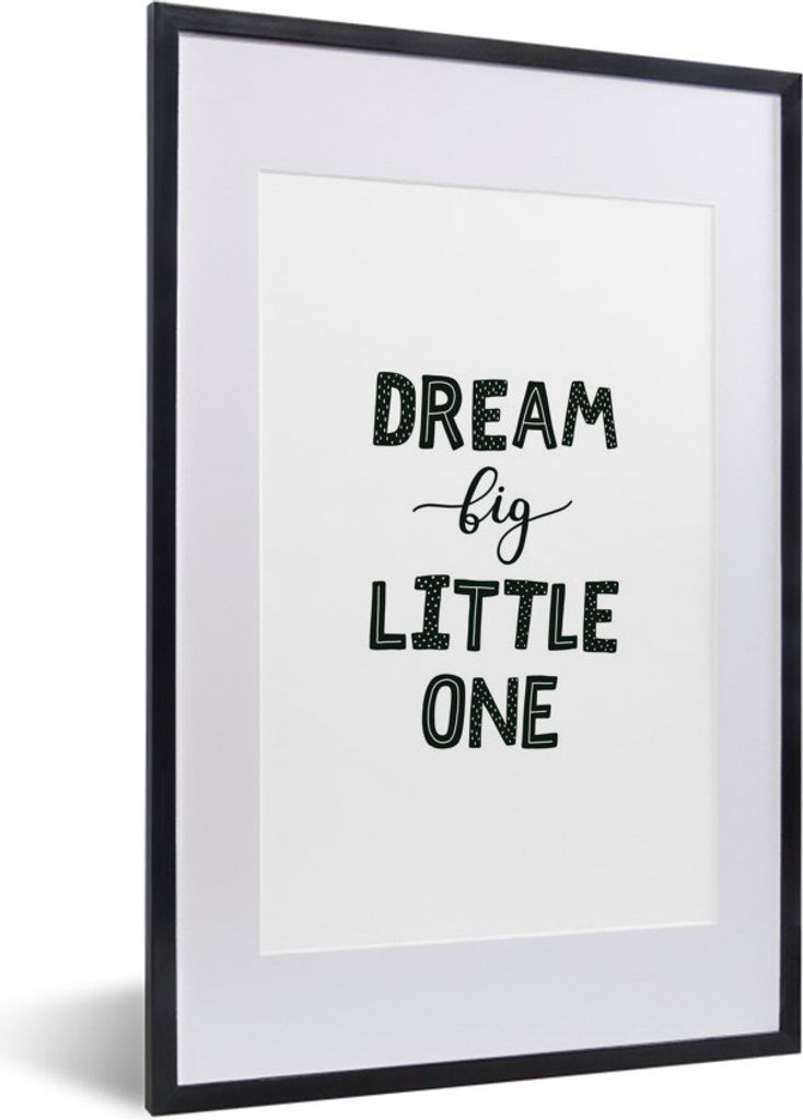MuchoWow MuchoWow Gerahmtes Poster Träume - Kinder - Zitat - Jungen - Mädchen - Baby - Kinder 40x60 cm - Poster mit zchwarzem Bilderrahmen - ...