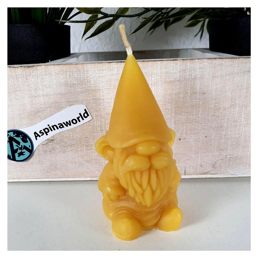 Bienenwachskerze Zwergkerze 8 cm – handgegossene Figurenkerze aus 100% Bienenwachs