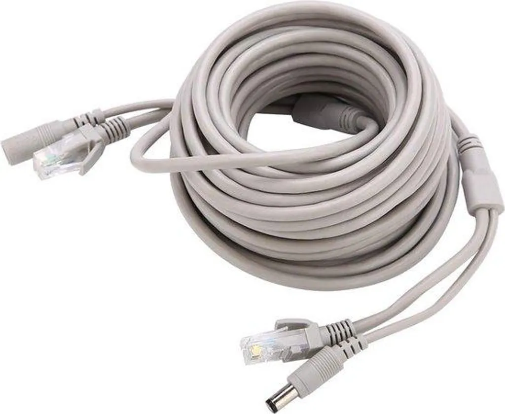 Câble réseau RJ45 et alimentation 15m, rallonge vidéo pour caméra IP