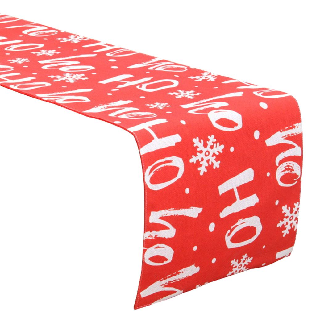 Weihnachten Tischdecke Doppelschicht Buchstabe Print Elchmuster Festlichkeit Kiefernkegel Nachbildung Nachbildungative Stoff Santa Claus Tisch Läu...